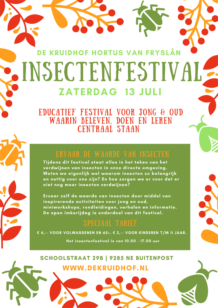 Insectenfestival bij De Kruidhof hortus van Fryslân